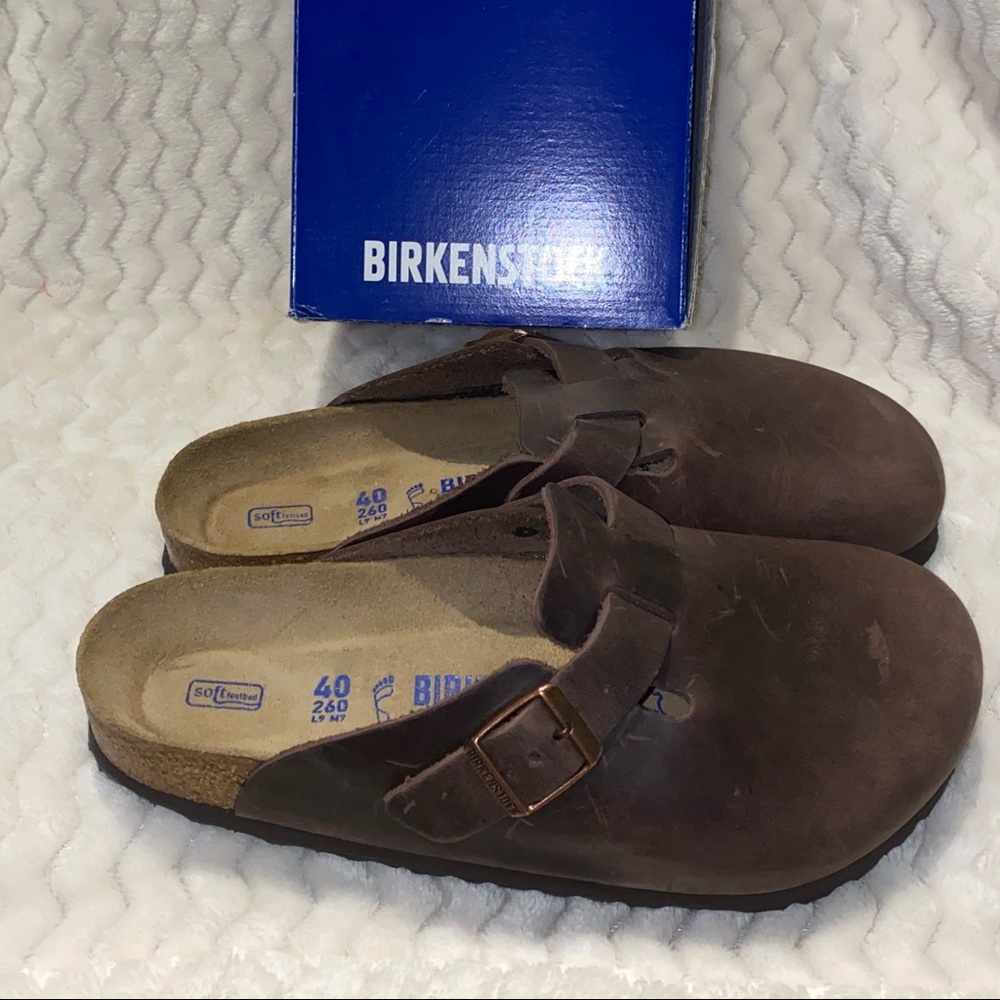 Birkenstock Boston soft footbed size 40 US 9 color Habana only worn one time!!